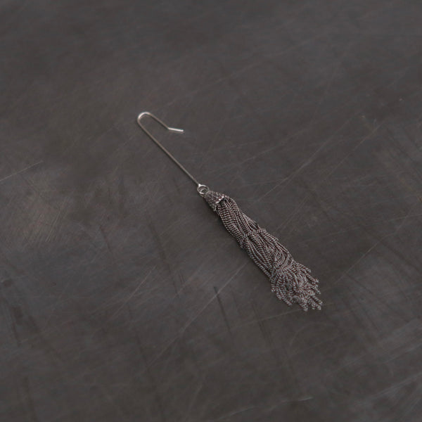 GOTI 925 silver single tassel earring Italy handmade polished and distressed GT-OR931-0 silver